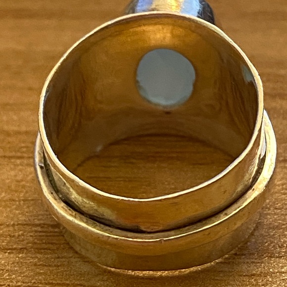 Vintage hallmarked Chalcedony 925 sterling silver ring - Picture 5 of 12